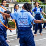 Outdoor Games - Girls Playing Games on the Street