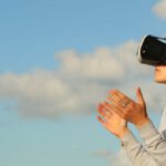 Virtual - Woman Using Vr Goggles Outdoors